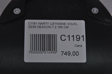 NARTY UŻYWANE VOLKL DEACON 7.2 + FTD 10 23/24 165 cm NRC1191