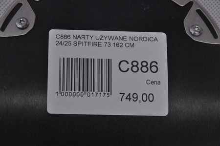 NARTY UŻYWANE NORDICA SPITFIRE 73 24/25 + Marker TP2 10 162 cm NRC886