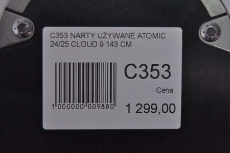 DAMSKIE NARTY UŻYWANE ATOMIC CLOUD C9 + M10 GW 24/25 143 cm NRC353