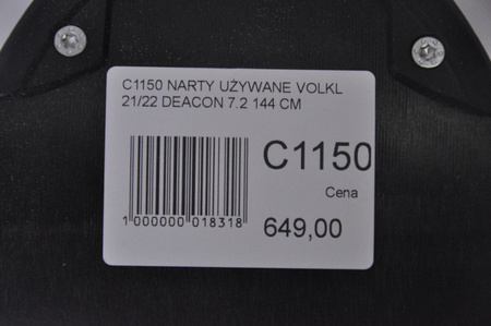 NARTY UŻYWANE VOLKL DEACON 7.2 + FTD 10 21/22 144 cm NRC1150