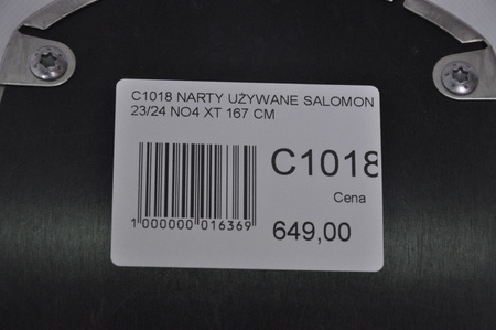 NARTY UŻYWANE SALOMON S/MAX N 4 XT + M10 23/24 167 cm NRC1018