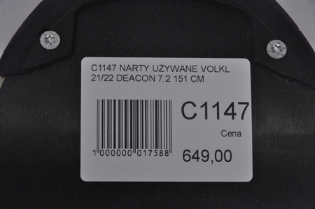 NARTY UŻYWANE VOLKL DEACON 7.2 + FTD 10 21/22 151 cm NRC1147