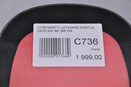 NARTY UŻYWANE KASTLE MX 88 + Salomon K12 PRW 24/25 188 cm NRC736