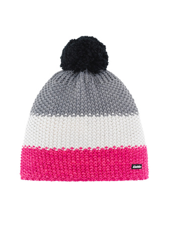 CZAPKA EISBAR STAR POMPON Pink/White/Grey