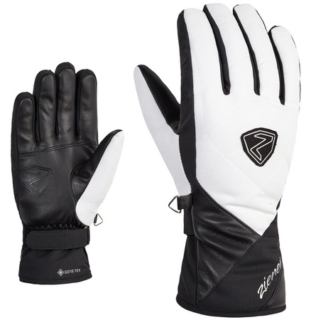 DAMSKIE RĘKAWICE NARCIARSKIE ZIENER KAMEA GTX White/Black 2024