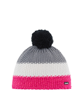 JUNIORSKA CZAPKA EISBAR STAR POMPON Pink/White/Grey