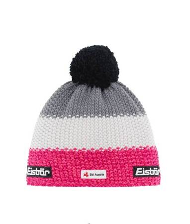 JUNIORSKA CZAPKA EISBAR STAR POMPON SKA Pink/White/Grey