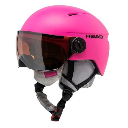 JUNIORSKI KASK NARCIARSKI Z SZYBĄ HEAD 17/18 SQUIRE Pink