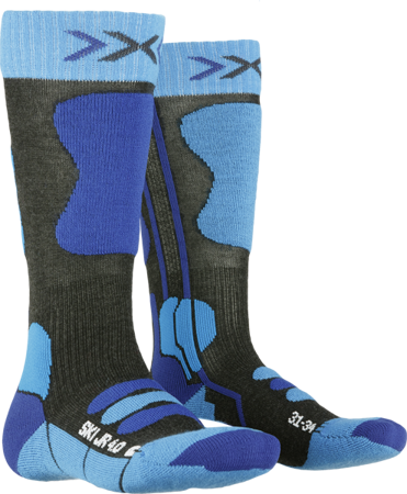 JUNIORSKIE SKARPETY NARCIARSKIE X-SOCKS SKI 4.0 Anthracite/Blue 2024