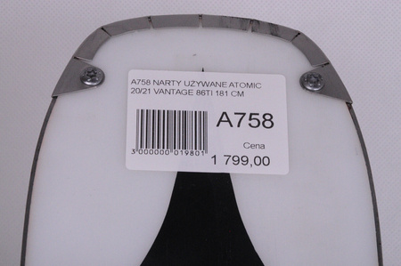 NARTY UŻYWANE ATOMIC VANTAGE 86 TI + WARDEN 13 20/21 181 cm NRA758