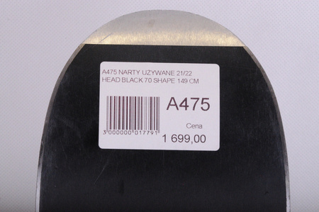 NARTY UŻYWANE HEAD BLACK SHAPE 70 + PR11 21/22 149 cm NRA475