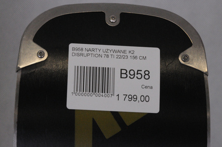 NARTY UŻYWANE K2 DISRUPTION 78TI + MXC 12 22/23 156 cm NRB958