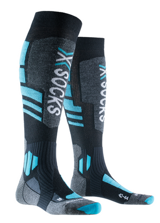 SKARPETY X-SOCKS SNOWBOARD 4.0 Black/Grey/Tefal Blue 2024